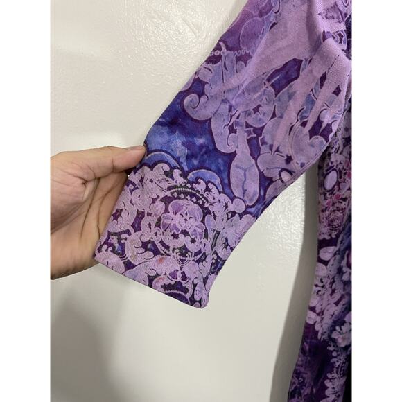 Y2K 90s Fairy Psychedelic Witchy Floral Mandala Boho Top 0X Flowy Artsy Hippie - Picture 2 of 14